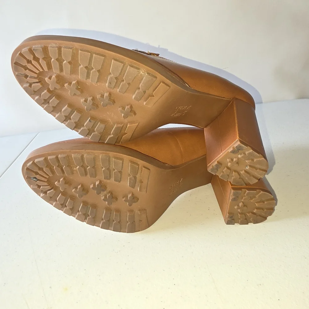 Naturalizer Callie-Moc Leather Loafers Size 8 High Heel Lug Sole Slip-on Shoes - Picture 8 of 16